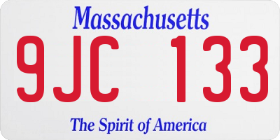 MA license plate 9JC133