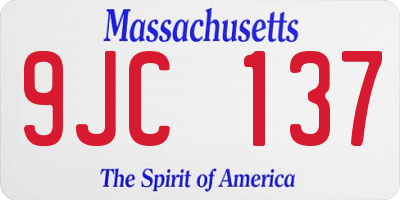MA license plate 9JC137