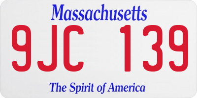 MA license plate 9JC139