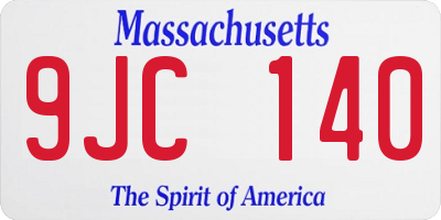 MA license plate 9JC140