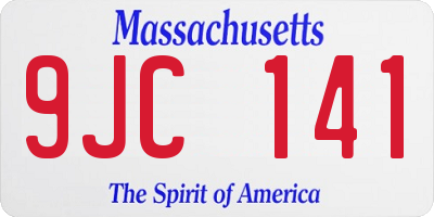 MA license plate 9JC141
