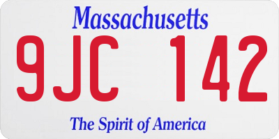 MA license plate 9JC142
