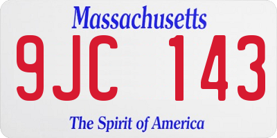 MA license plate 9JC143