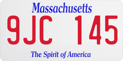 MA license plate 9JC145
