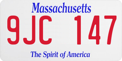 MA license plate 9JC147
