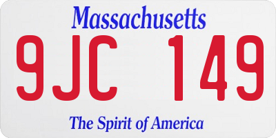 MA license plate 9JC149