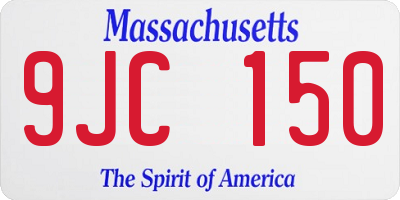 MA license plate 9JC150