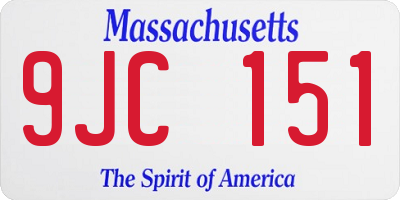 MA license plate 9JC151