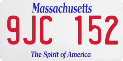 MA license plate 9JC152
