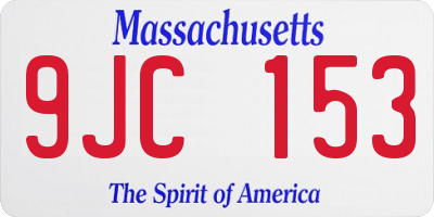 MA license plate 9JC153