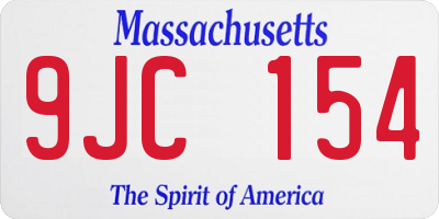 MA license plate 9JC154