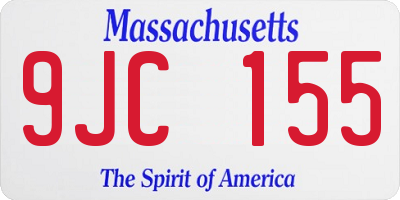 MA license plate 9JC155