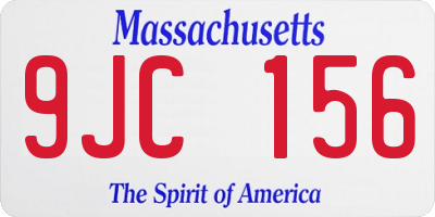 MA license plate 9JC156