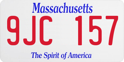 MA license plate 9JC157
