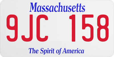 MA license plate 9JC158