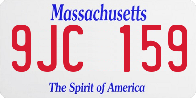 MA license plate 9JC159