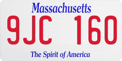 MA license plate 9JC160