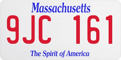 MA license plate 9JC161