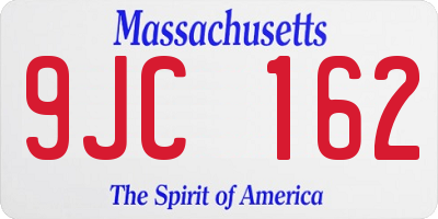 MA license plate 9JC162