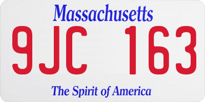 MA license plate 9JC163