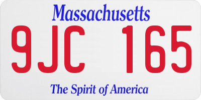 MA license plate 9JC165