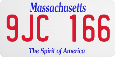 MA license plate 9JC166