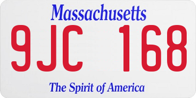 MA license plate 9JC168