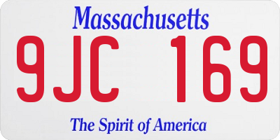 MA license plate 9JC169
