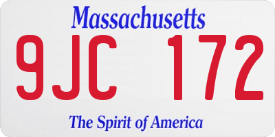 MA license plate 9JC172