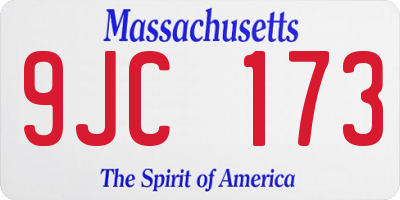 MA license plate 9JC173
