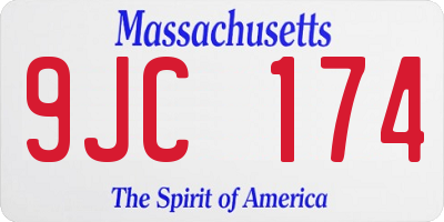 MA license plate 9JC174