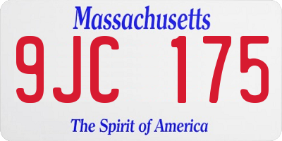 MA license plate 9JC175