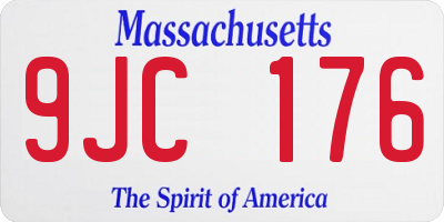 MA license plate 9JC176