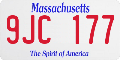 MA license plate 9JC177