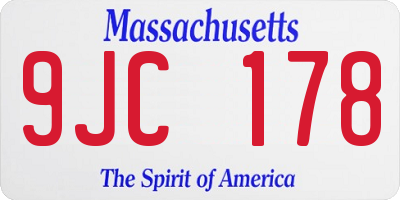 MA license plate 9JC178