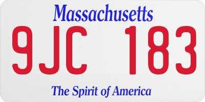 MA license plate 9JC183