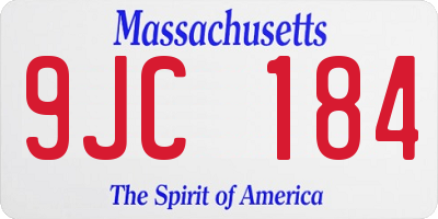 MA license plate 9JC184