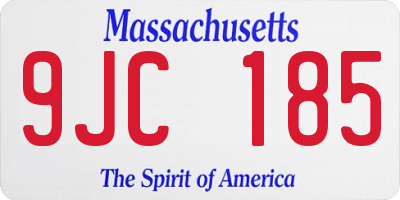 MA license plate 9JC185