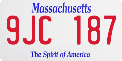MA license plate 9JC187