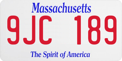 MA license plate 9JC189
