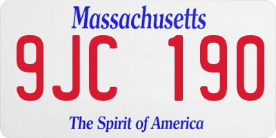 MA license plate 9JC190