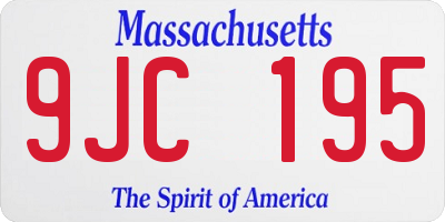 MA license plate 9JC195