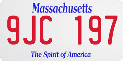 MA license plate 9JC197