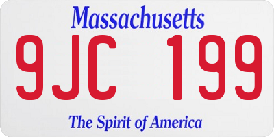 MA license plate 9JC199