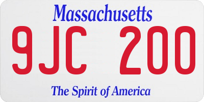 MA license plate 9JC200