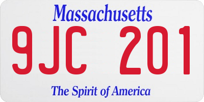 MA license plate 9JC201