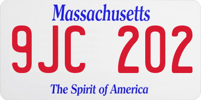 MA license plate 9JC202