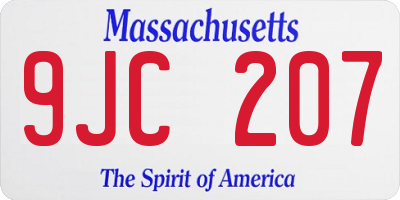 MA license plate 9JC207