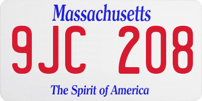 MA license plate 9JC208
