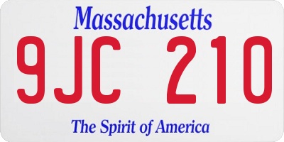 MA license plate 9JC210
